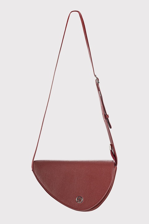 Garbalia, Fedőlapos műbőr táska keresztpánttal, Bordó