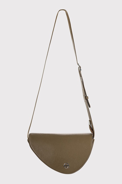 Garbalia, Fedőlapos műbőr táska keresztpánttal, Sötétzöld