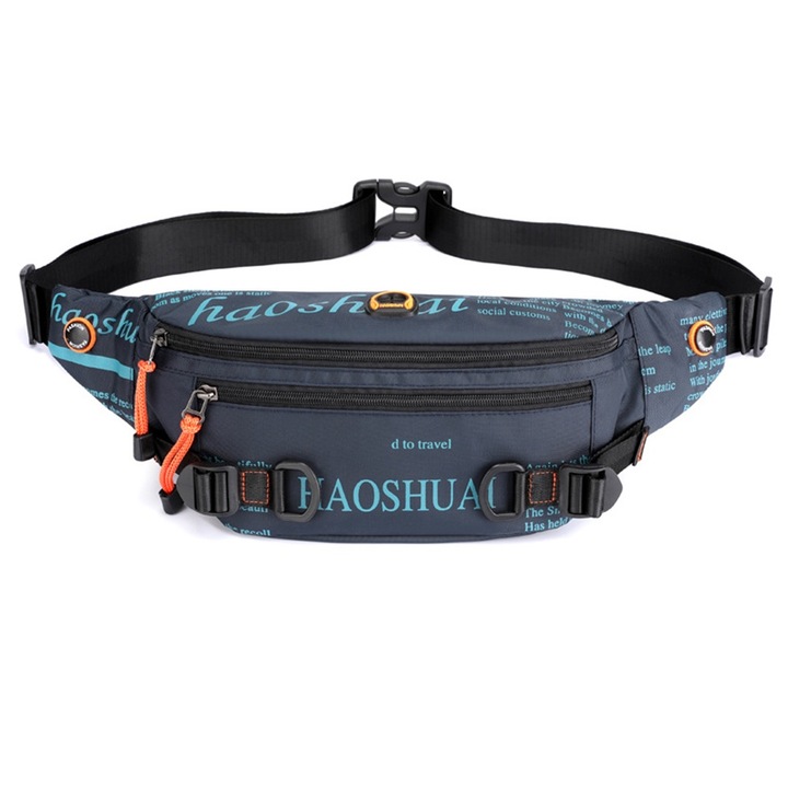 Sportos övtáska, utcai modell, nagy kapacitású, fekete