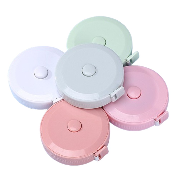 Set 5 ruleta centimetru de croitoriede croitorie, Banda de masurare, Axroad Mall, 1.5m, Telescopic, Marcat pe ambele fete, Cu buton de revenire, Portabil, Ergonomica, Potrivit pentru uz profesional sau uz casnic, Multicolor