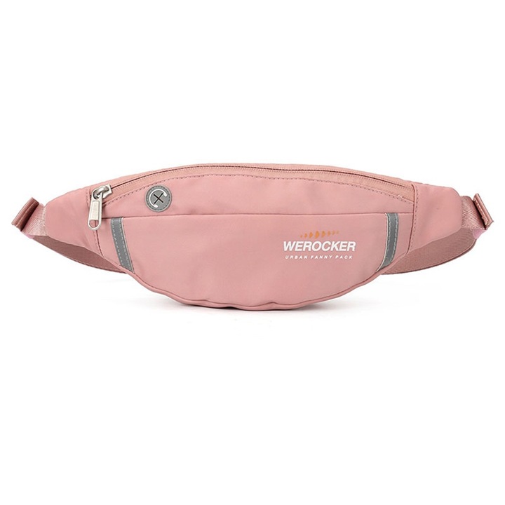 QttvbTna unisex sporttáska, nagy kapacitású, ellenálló anyagú, állítható, rózsaszín, 12x32cm