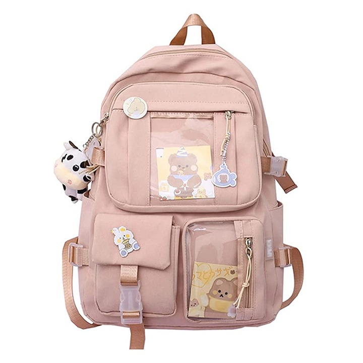 Раница Kawaii, Enforose, плосък дизайн, водоустойчива, 44x31x14см, цвят абанос