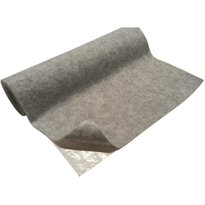 Fetru autoadeziv, Tesatura din pasla moale, Taphiceros, pentru Decoratiunicreative, Auto, DIY, Culoare Gri deschis, Dimensiune 1000 cm x 150 cm