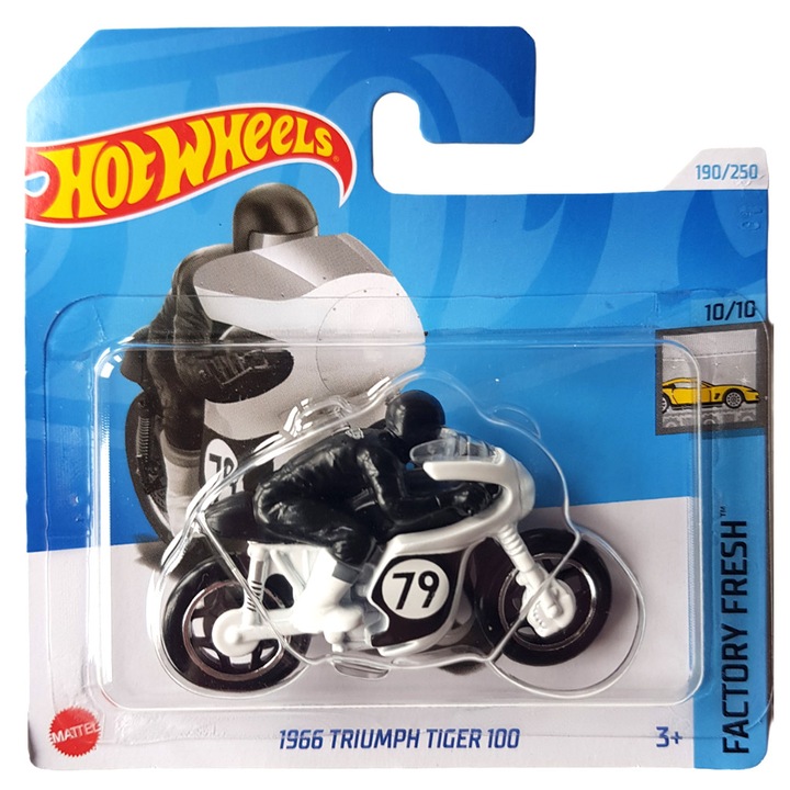 Hot Wheels fém motorkerékpár, 1966 Triumph Tiger 100, 1:64