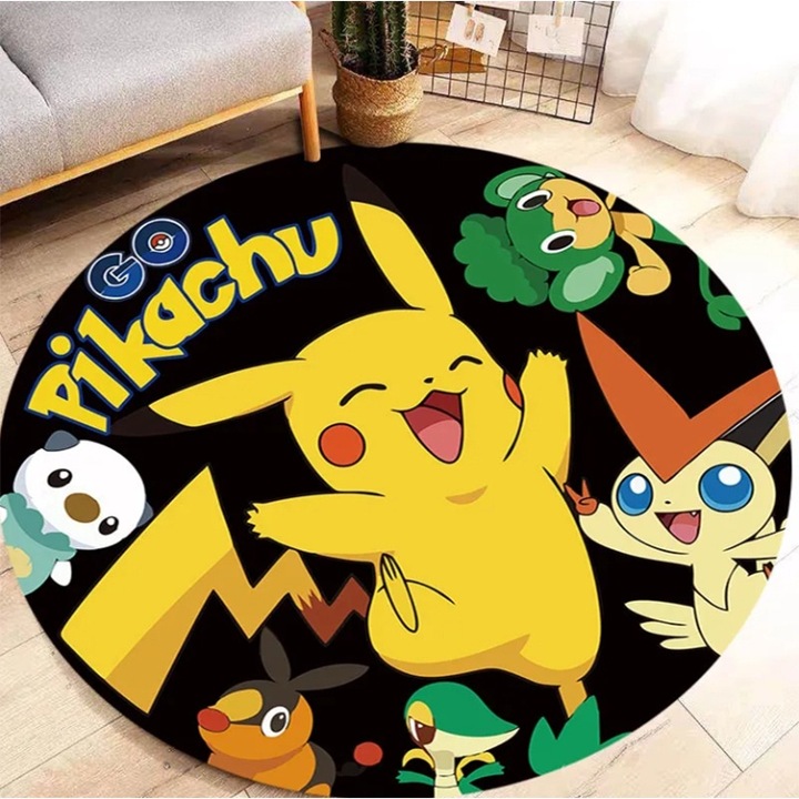 3D дигитален принтиран килим, диаметър 100 см, полиестер, противоплъзгаща подложка (A001)