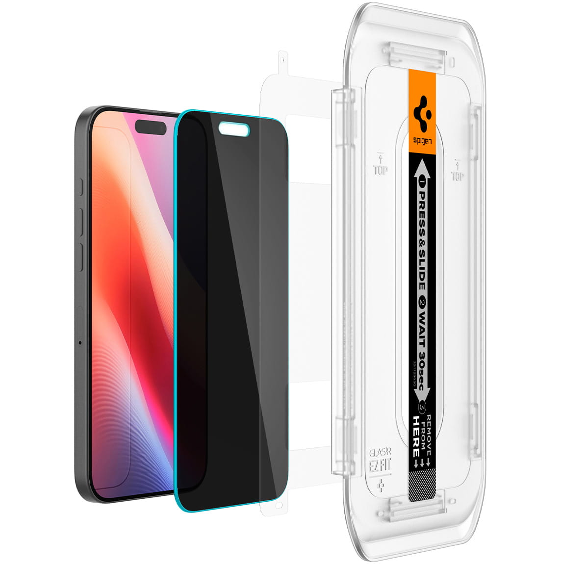 Folie pentru iPhone 16 Pro Max (set 2) - Spigen Glas.tR EZ FIT - Privacy