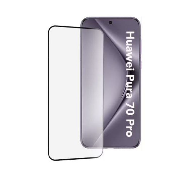 Закалено стъклено фолио, съвместимо с Huawei Pura 70 Pro/ 70 Pro Plus, с лепило по ръба