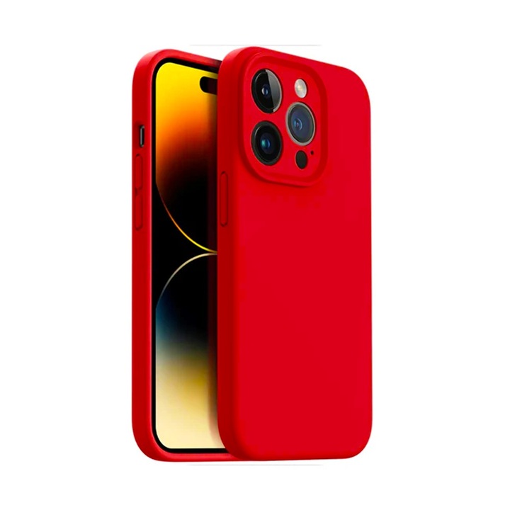 Калъф Silicone Jelly G-Tech Liquid Case, Съвместим с iPhone 16 Pro Max, Ultra Slim, високотехнологичен силикон, Защита на камерата, Червен
