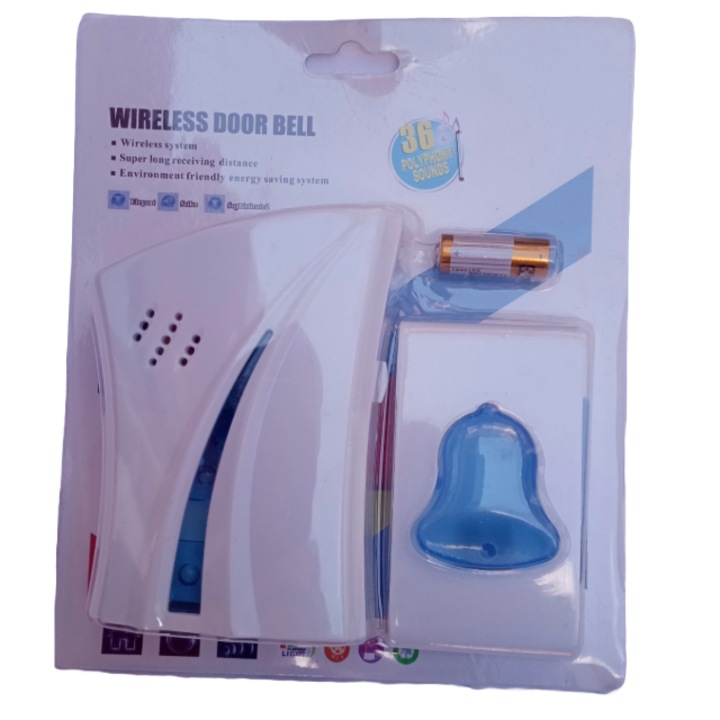 Sonerie wireless fara fir, 36 melodii, baterie inclusa, distanta 100 m