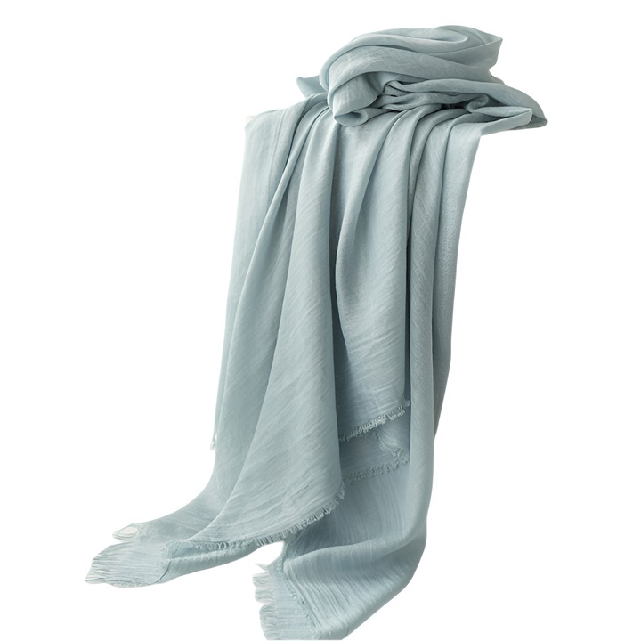 Esarfa dama, 100cm x 190cm, 80% Poliester 20% Viscose, Albastru, design minimalist