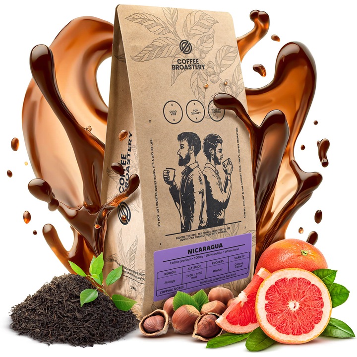 Cafea Boabe de Specialitate Coffee Broastery, Nicaragua Colibrí Azul, Proaspat Prajita nu Amar, 100% Arabica, Aciditate Scazuta, Calitate Superioara, 1kg