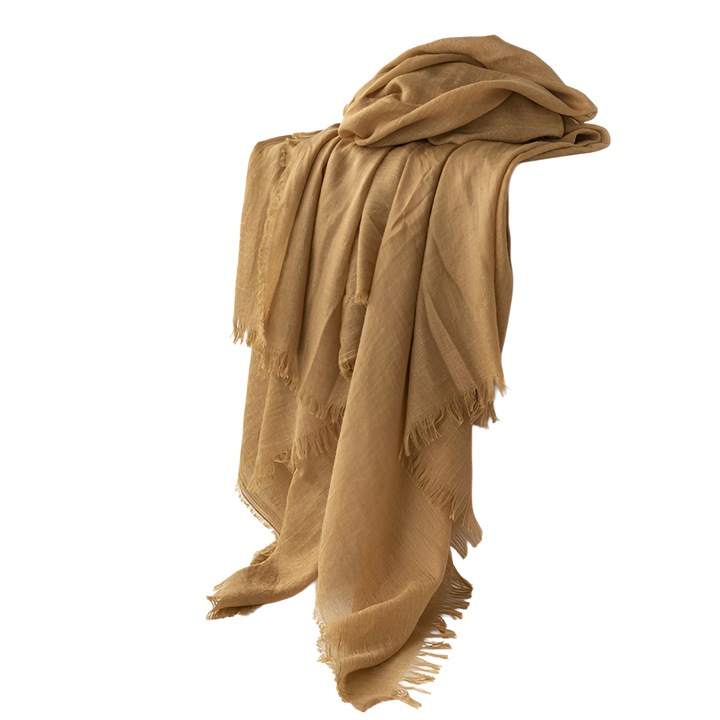 Esarfa dama, 100cm x 190cm, 80% Poliester 20% Viscose, Kaki, stil minimalist