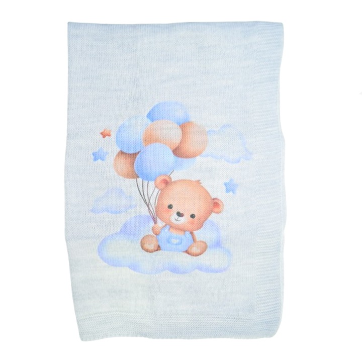 Одеяло за момче 80 x 90 cm Mini Junior PT-MJ16, Сиво