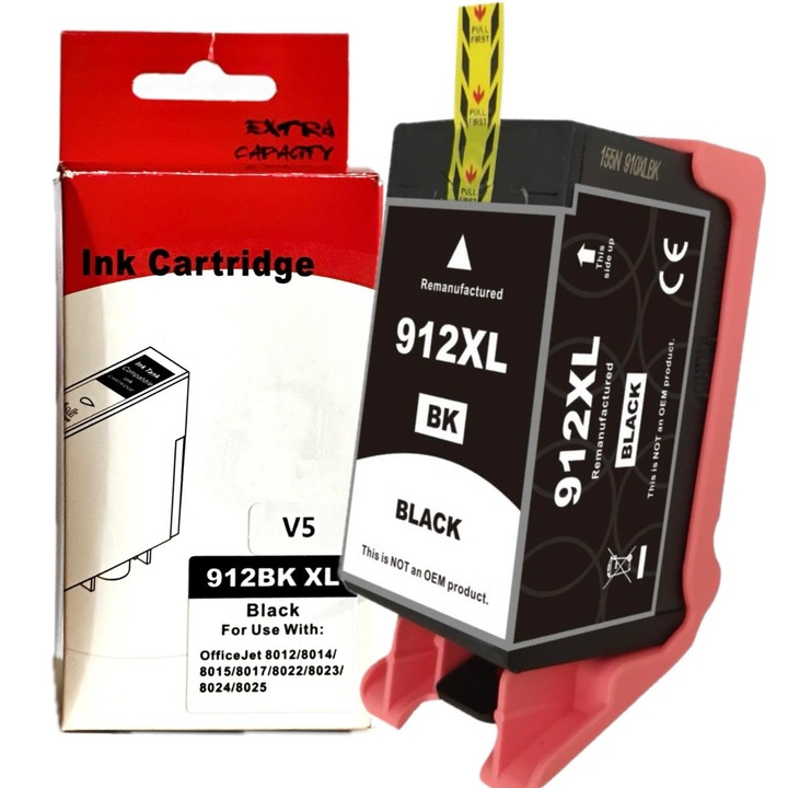 Съвместима мастилена касета 912XL, черна, 3YL84AE, 30 мл, за HP OFFICEJET 8012, OFFICEJET 8013, OFFICEJET 8014, OFFICEJET 8015, OFFICEJET PRO 8022, OFFICEJET PRO 8024, OFFICEJET PRO 8025, OFFICEJET PRO 8035