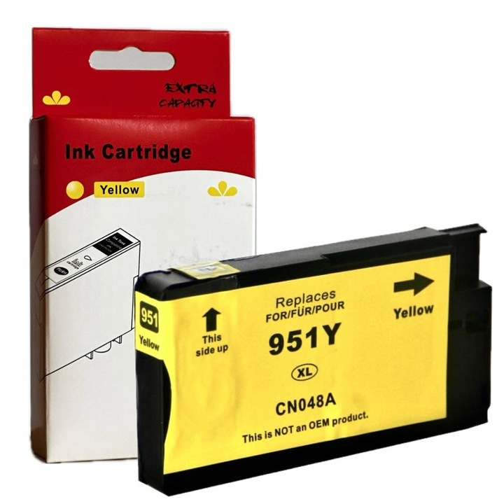 Cartus cerneala compatibil 951XL, galben yellow, CN048AE, 28 ml, pentru HP OFFICEJET 8100 8600 8610 8620 8630 PRO 251DW PRO 276DW MFP PRO 8100 PRO 8600 PRO 8600 ALL-IN-ONE PRO 8610 PRO 8610 ALL-IN-ONE PRO 8615 PRO 8615 ALL-IN-ONE PRO 8620 PRO 8620
