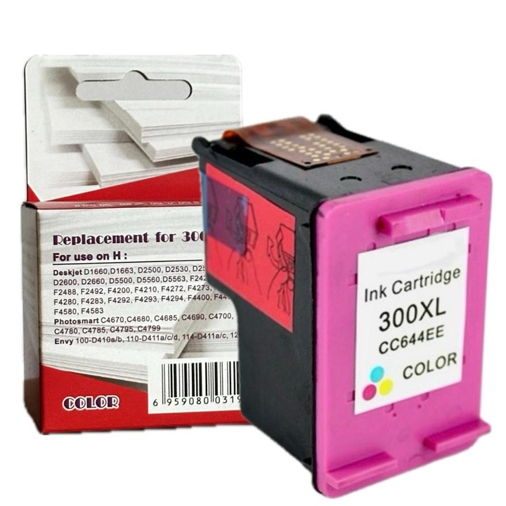 Съвместима мастилена касета HP 300XL, трицветна, 18 мл, за HP Deskjet D1600 СЕРИЯ D1658 D1660 D1663 D1668 D2500 D2500 СЕРИЯ D2530 D2545 D2560 D2563 D2566 D2568 D2600 СЕРИЯ D2645 D2660 D2663 D2666 D2668 D2680 D5560 D5563 D5568 D5660