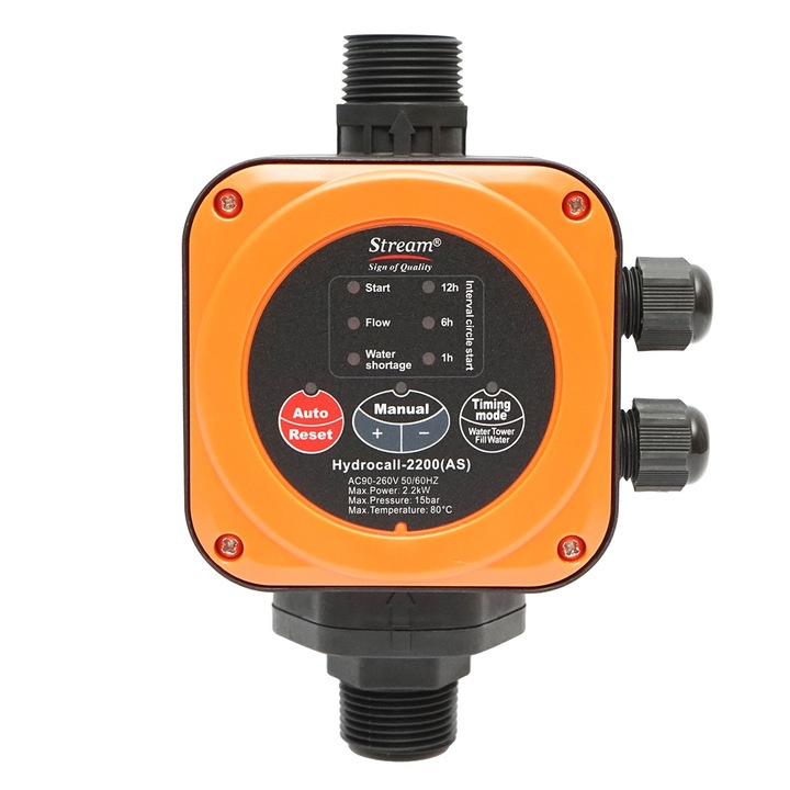 Presostat electronic automat 2.2KW, 220V pentru pompa de apa, 15 bar, rezervor incorporat 1L HYDROCALL-2200AS