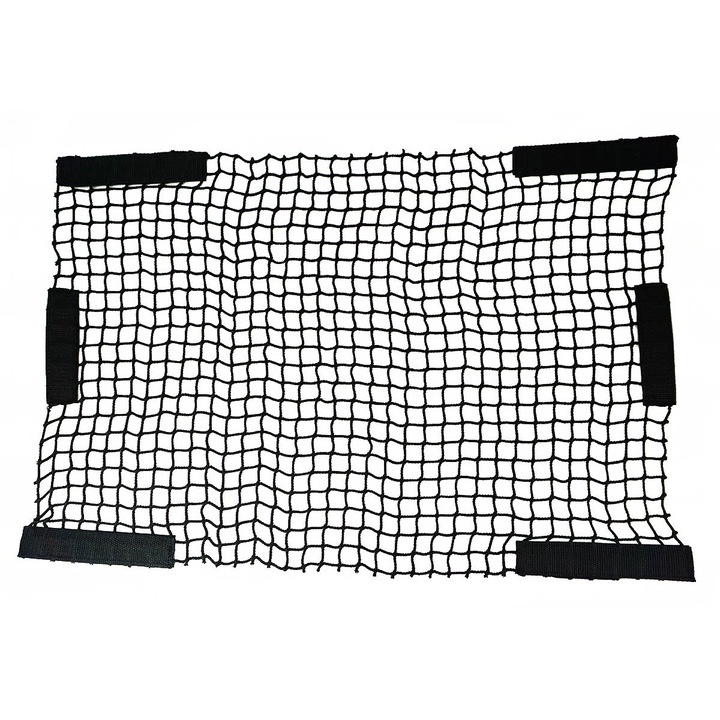 Мрежа за багажник, Ferocity, Si-Rzep-003, 60 X 80 см, черна, висококачествен материал, закрепване с велкро, отвори 2 X 2 см, регулируем размер, идеална за организация в багажника