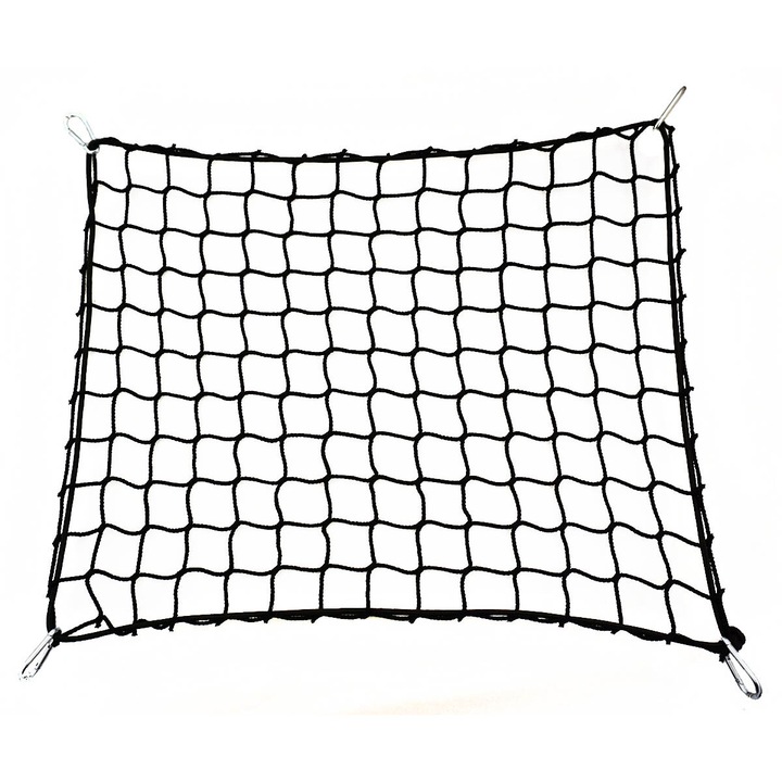 Мрежа за багажник, Ferocity, Si-Aut-03, 120 x 80 см, черна, висококачествени материали, закрепване с карабинери, отвори 4.5 x 4.5 см, регулируем размер