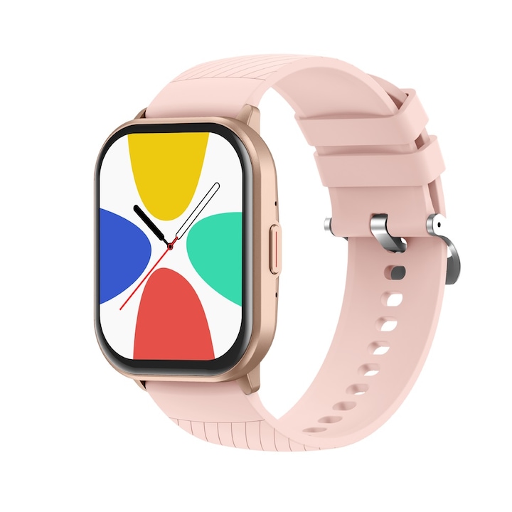 Ceas smartwatch AGPTEK, Tracker fitness complet tactil de 1,3 ", cu monitor de ritm cardiac, notificare mesaj, ceas inteligent, impermeabil IP68, pentru sporturi in aer liber, pentru telefoane Android iOS, negru