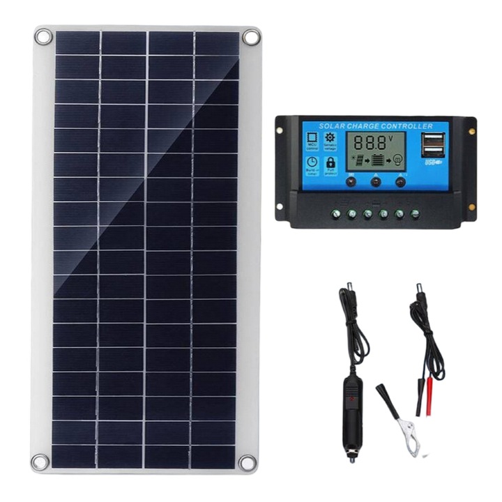 Kit panou solar portabil Enforose 300W, eficienta de conversie 23%, rezistent la intemperii, instalare usoara