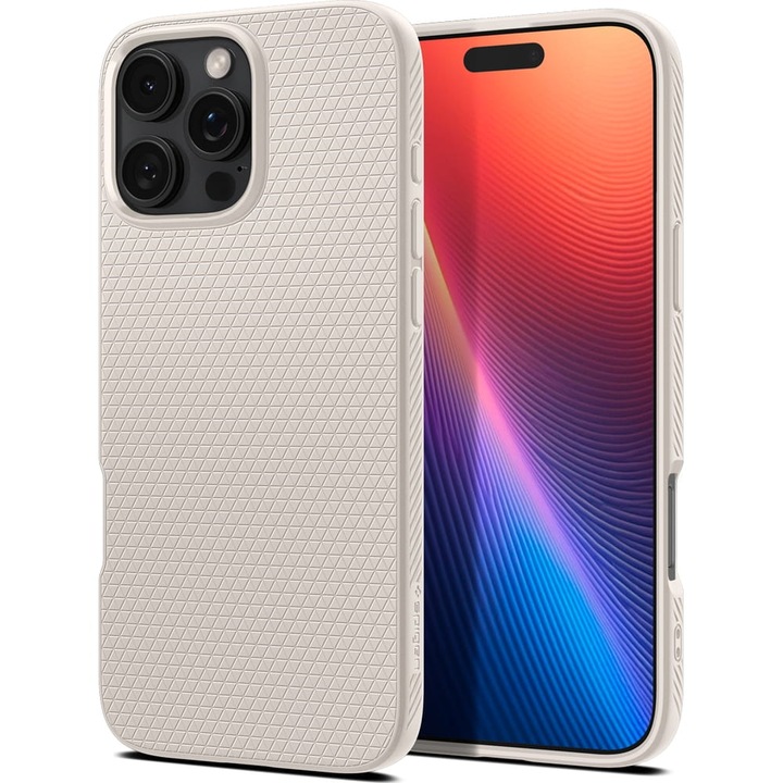 Кейс за iPhone 16 Pro - Spigen Liquid Air - Natural Titanium