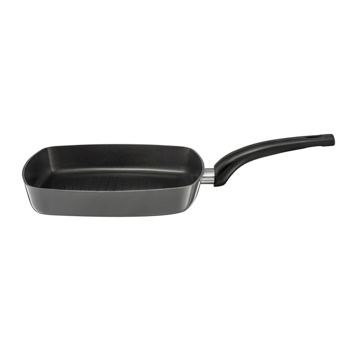 Tigaie grill 26x26cm, invelis Teflon Classic, gri, Emalia Olkusz