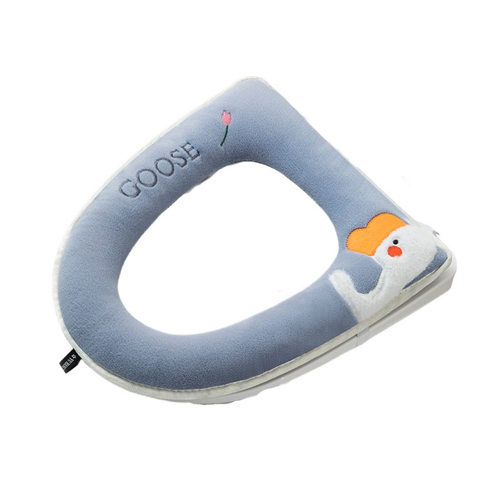 Captuseala pentru capac de toaleta, impermeabila si calduroasa, 42x38cm, albastru