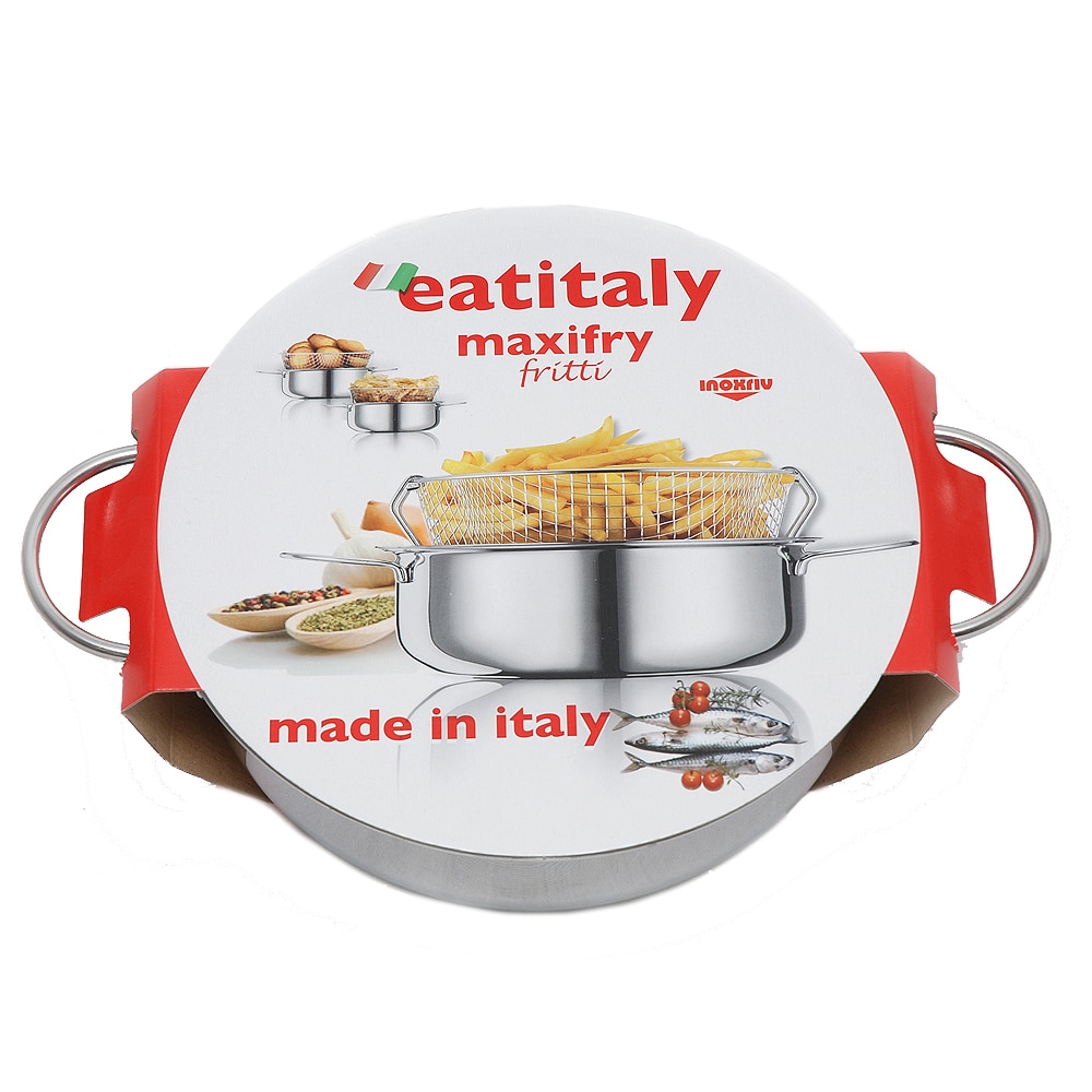 Set fritoza maxi Eatitaly, Inoxriv, diametru 26 cm cu cos fritoza