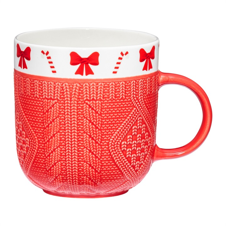 Cana portelan 360ml, rosu, AMBITION Scarf