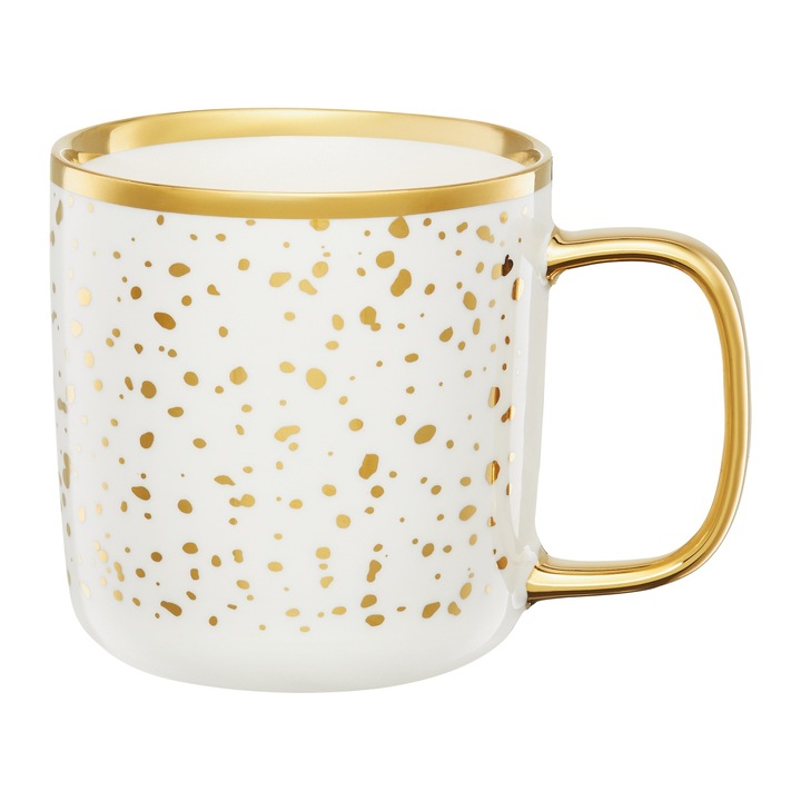 Cana portelan 370ml, alb, AMBITION Royal Marble