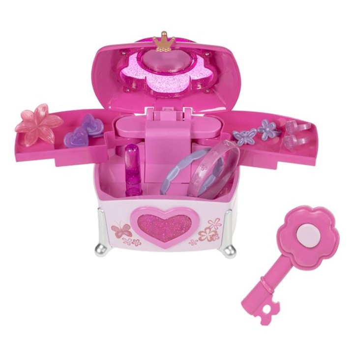 Set de joaca Antbro® din 12 piese cu cutie de bijuterii magica cu accesorii si bijuterii, lumini si sunete