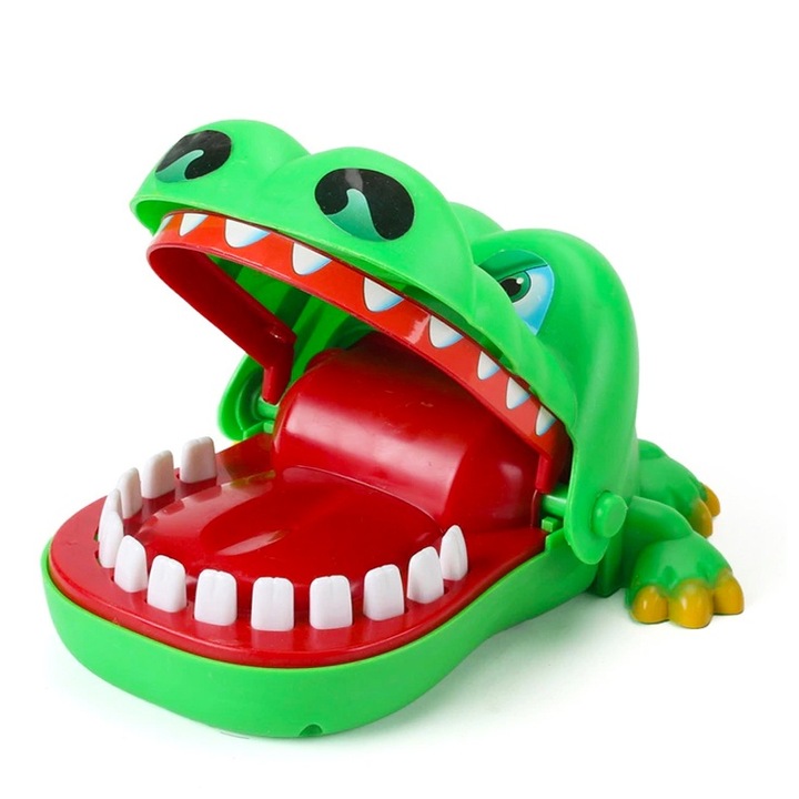 Интерактивна детска игра Croco, модел на крокодил при зъболекар, пластмаса, зелена