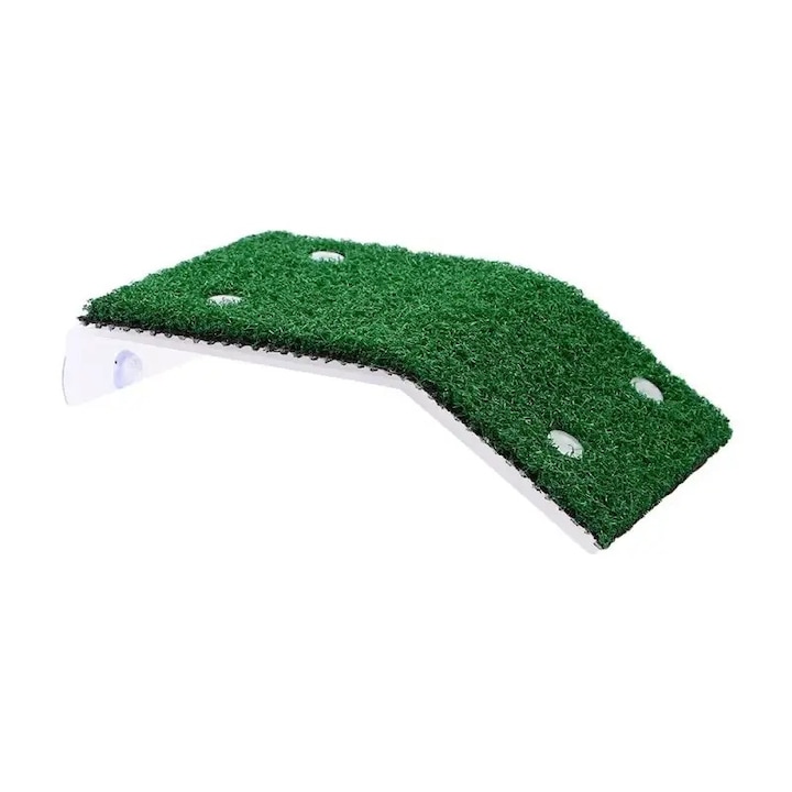 Platforma de odihna pentru testoase, SUB, cu suport cu ventuze, dimensiuni 20x12x5cm, polipropilena, gazon artificial