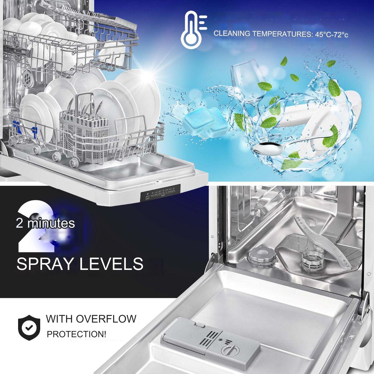 Masina de spalat vase Bomann, GSP7418W, latime 45 cm, 10 seturi, 7 programe, mod Eco, pornire intarziata, mod pre-clatire, semnal sonor, temperatura curatare 45-72°C, 2 niveluri de pulverizare, indicator lipsa detergent, alb