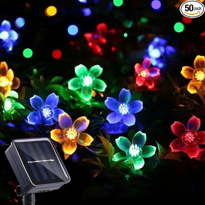 Lampa solara, 22m 200 LED Floare de cires, IP65, 8 moduri, Multicolor