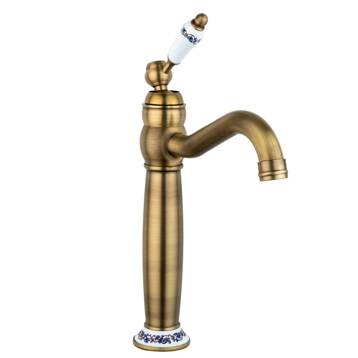 VENUS STAR mosdócsaptelep, asztalra szerelhető antikolt bronz kerámia hímzéssel