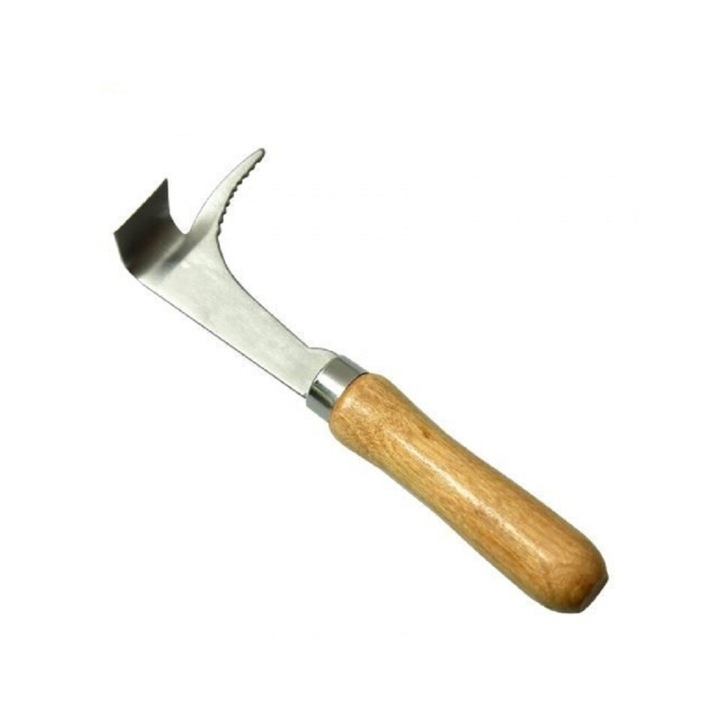 Dalta apicola inox cu scarar si maner din lemn - 19 cm