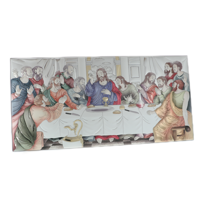 Az utolsó vacsora ezüst ikonja 65 cm