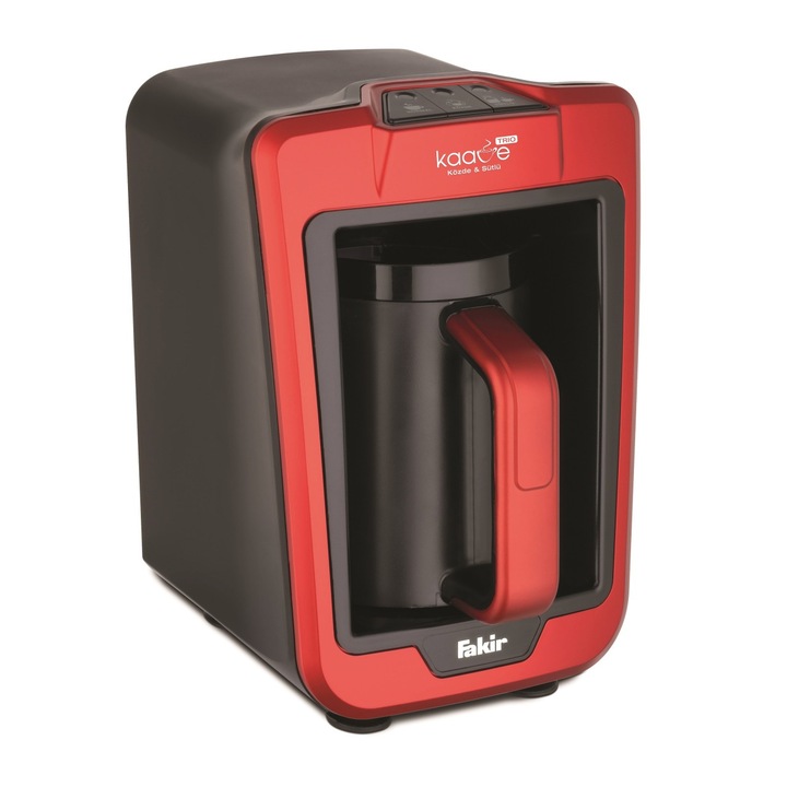 Машина за турско кафе Fakir Kaave Trio Coffee&Milk, Luminasense Technology, 735W, Капацитет 280ml (1-4 чаши), Цифрово управление, Звуково предупреждение, Червена