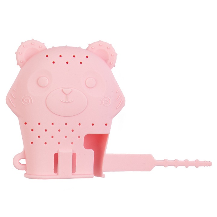 Ursulet fogzási játék, szilikon kesztyű, integrált kivitel, rózsaszín, 32g