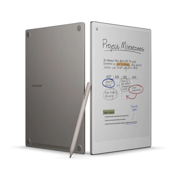 Таблет ePaper reMarkable Paper Pro, платнен цветен дисплей 11,8", четириядрен процесор Cortex-A53 1,8 GHz, 2 GB RAM, 64 GB флаш, Wi-Fi сребрист