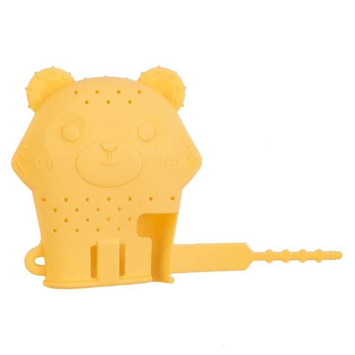 Ursulet fogzási játék, szilikon kesztyű, integrált kivitel, sárga, +3 hónap