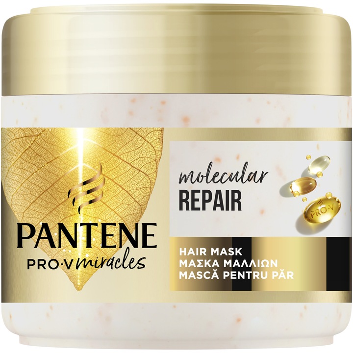 Masca de par Pantene Pro-V Miracles Molecular Bond Repair cu Biotina, pentru par uscat si deteriorat, 300 ml
