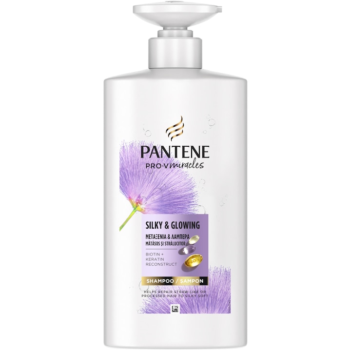 Шампоан Pantene Pro-V Miracles Silky & Glowing, За суха, третирана или изрусена коса, 500 мл