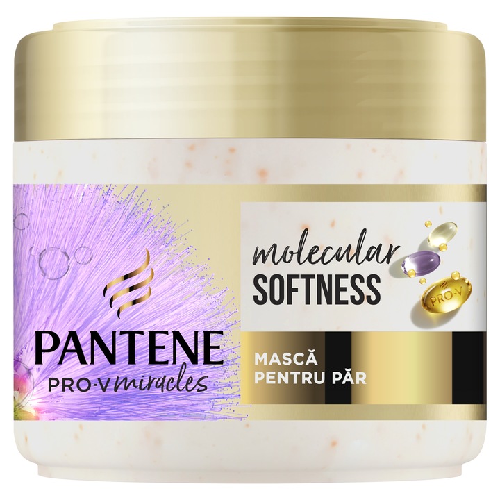 Masca de par Pantene Pro-V Miracles Silky & Glowing pentru par uscat, tratat sau decolorat, 300 ml