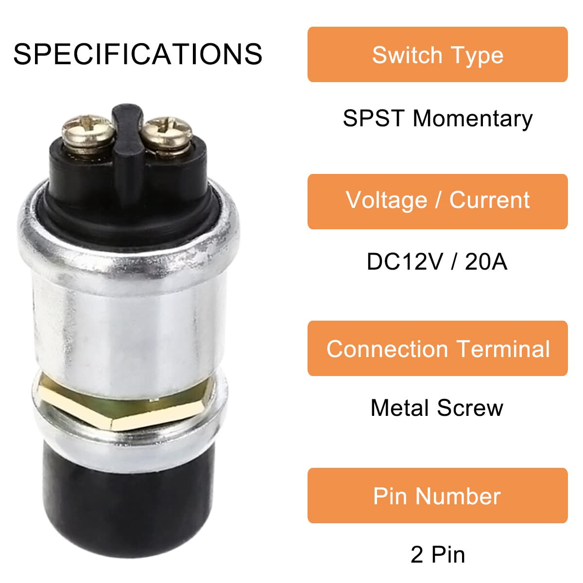 Set 4 Butoane de pornire motor, BGHYHYHI, metal, argintiu, 12V
