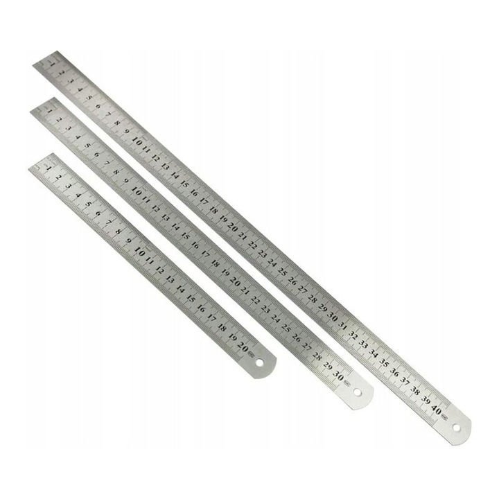 Rozsdamentes acél vonalzókészlet, QttvbTna, 20cm 30cm 40cm
