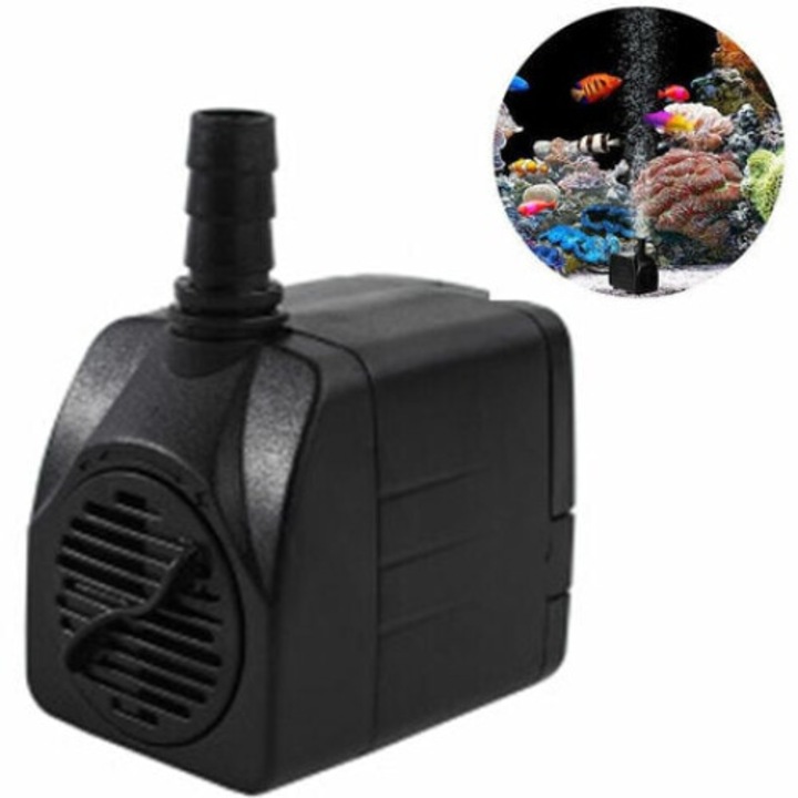 Pompa submersibila BGHYHYHI, 15W, 750l/h, 72x60x53mm, culoare neagra