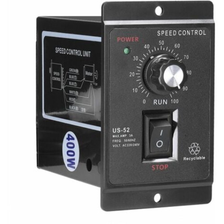 Regulator de viteza electronic BGHYHYHI, reglare continua, dimensiuni mici, aplicatii variate, negru